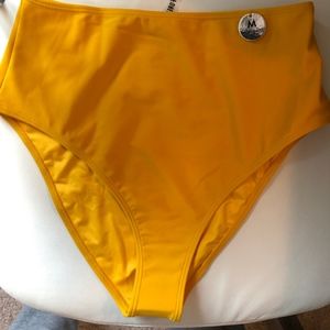 Forever21 High-Waisted Bikini Bottoms GOLD/YELLOW